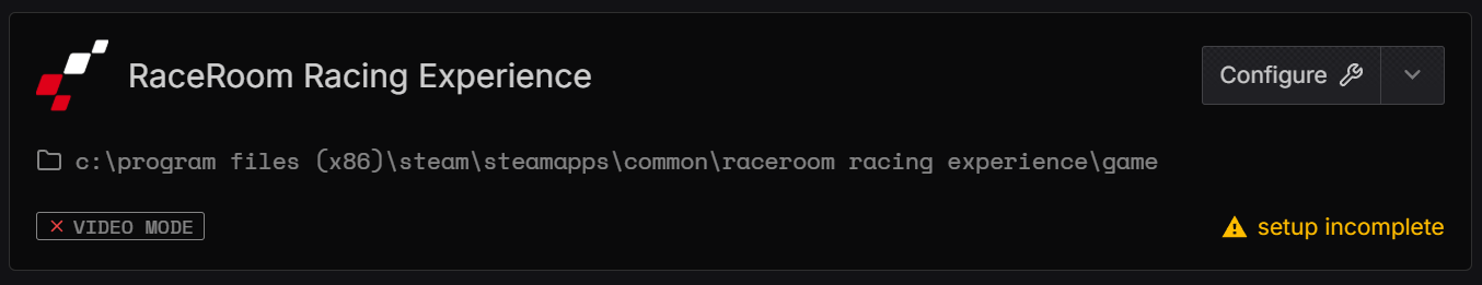 RaceRoom Game Setup